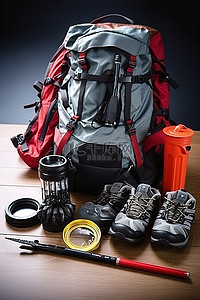 背包旅行背景图片_徒步旅行装备和背包