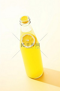 柠檬水背景图片_瓶子里的柠檬水