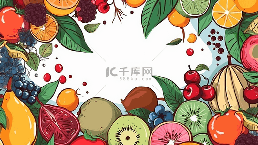 水果卡通创意边框
