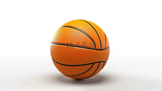篮球比赛背景背景图片_白色背景与橙色篮球的 3d 渲染