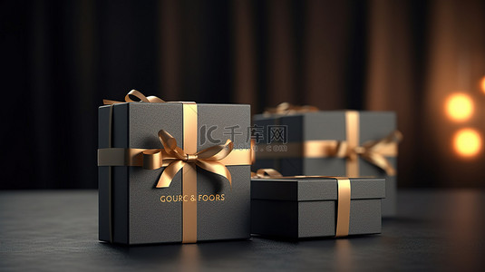 礼物盒设计的 3d 渲染