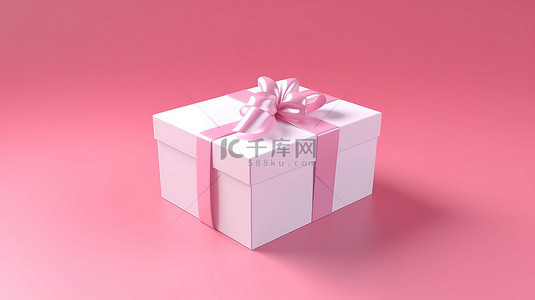 3d 粉红色背景上运动白盒中的礼物