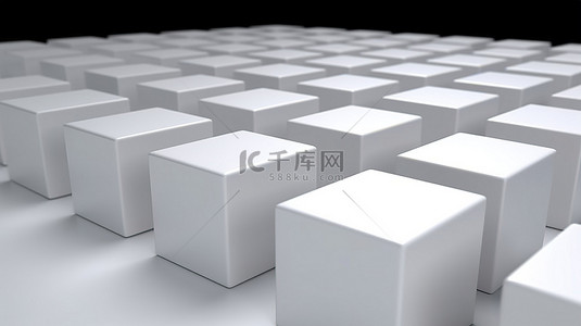 白色立方体背景图片_产品展示，带有高品质渲染的 3D 白色立方体