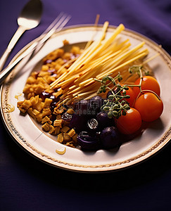 沙拉背景图片_装有胡萝卜条的盘子，里面塞满了奶酪和蔬菜