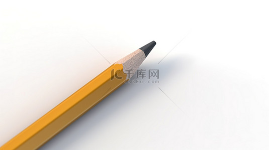 用于网站 ui 设计的白色背景上铅笔图标的逼真 3D 渲染