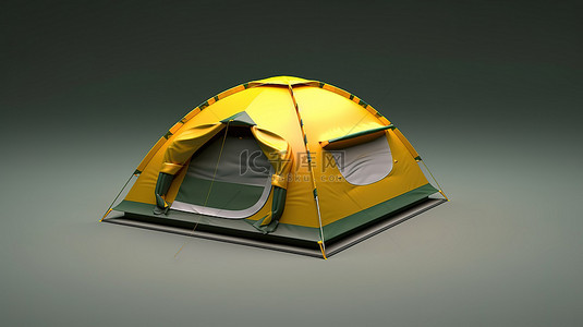 卡通森林元素背景图片_露营帐篷的 3d 模型