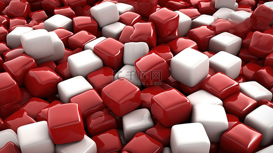 一堆白色空白立方体，靠近红色风险立方体 3d 渲染