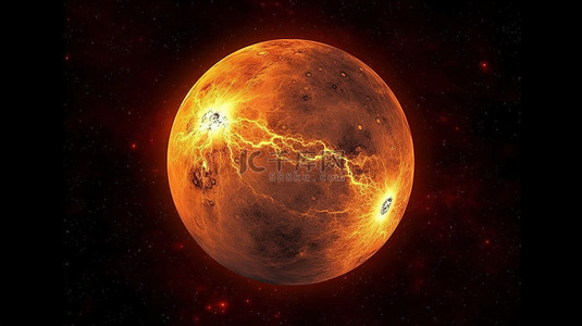 宇宙背景图片_美丽的金星位于星光璀璨的太空中 NASA 元素增强了此 3D 渲染效果