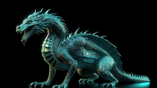神话人物背景图片_富有想象力的龙在 3D 渲染中栩栩如生