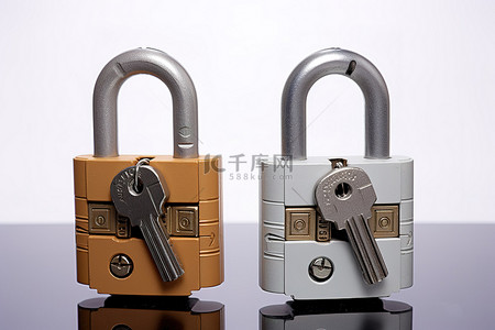 工业背景图片_两把带钥匙的挂锁 商用工业安全挂锁
