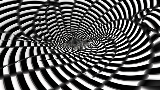 3d 渲染催眠螺旋背景与抽象视错觉