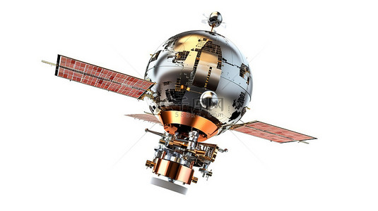 全球科技背景图片_现代世界全球导航卫星广播射线信号的 3d 渲染