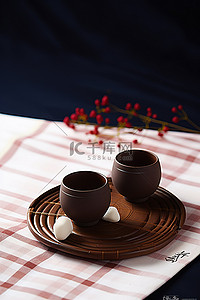 茶背景图片_圆形格子桌布