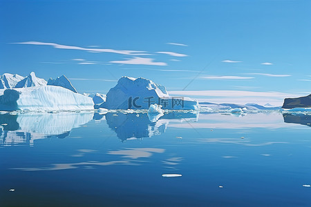 冰山背景图片_充满水和冰山的湖