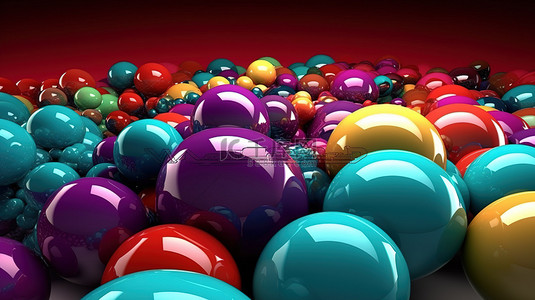 充满活力的 3D 渲染背景与扭曲的彩色球体非常适合时尚或美容演示