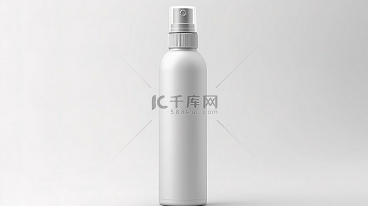 孤立的白色空白喷雾瓶样机 3d 渲染