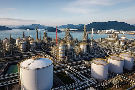 韩国炼油厂鸟瞰图