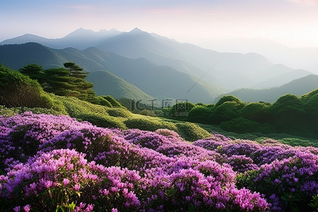 台湾山泉田杜鹃花盛开