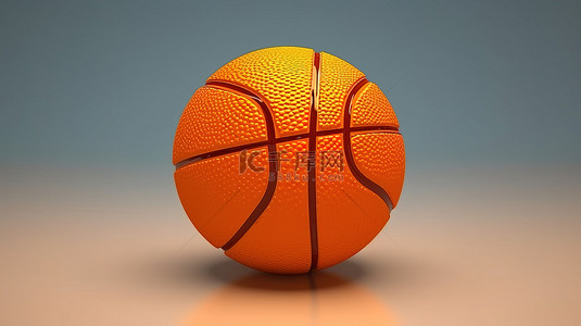 打背景图片_篮子里橙色篮球的充满活力的 3D 渲染