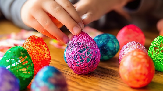 3D笔塑料丝帮助孩子创造色彩缤纷的复活节彩蛋