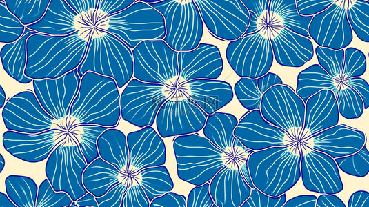 蓝色平铺简约纹理小花的背景图14