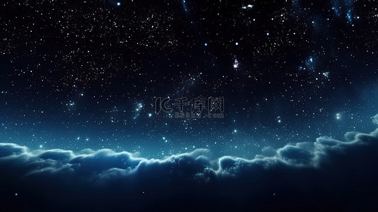 星星夜空黑色背景图片_黑色星空的无尽宇宙 3D 插图