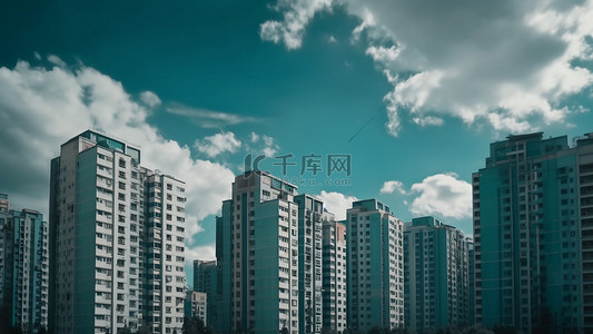 扁平城市插画背景图片_高楼建筑城市背景