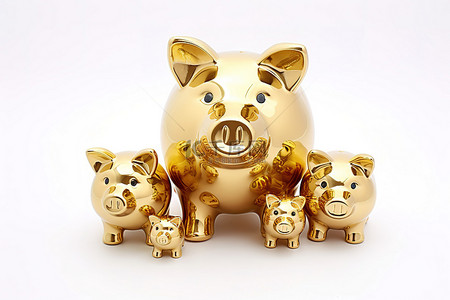 猪金猪背景图片_带金猪的大型金存钱罐