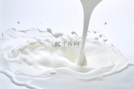 牛奶流动背景背景图片_白色背景上流动的液态奶