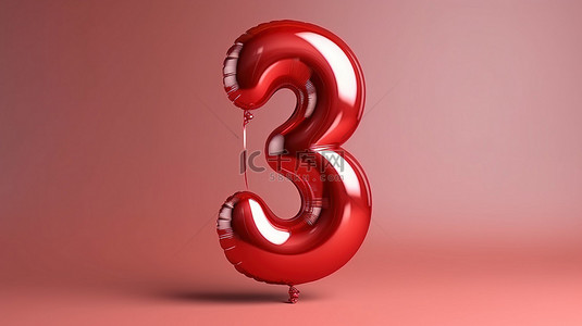 字体背景图片_逼真的氦气球 3 金属红色字体高级 3D 插图