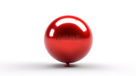 红色惊喜礼物背景图片_令人惊叹的氦气球，明亮的红色阴影隔离在 3D 渲染的白色背景上