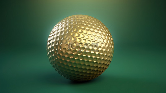 金福福字背景图片_福图纳金高尔夫球徽章与潮水绿色背景 3D 渲染的社交媒体图像