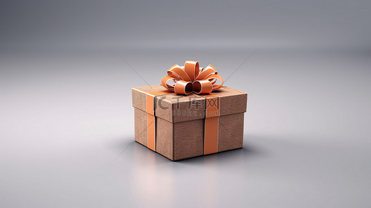礼物图标背景图片_灰色背景下隔离的假日惊喜盒的逼真 3D 图标