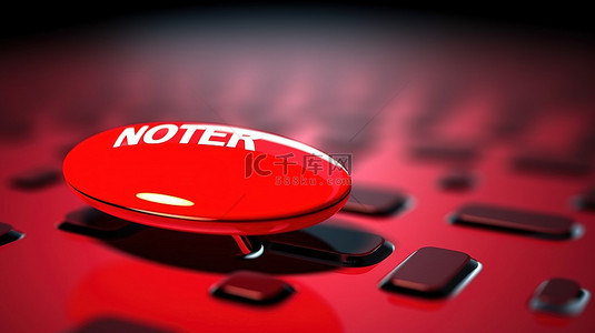 红色新按钮鼠标手形光标准备点击 3D 插图