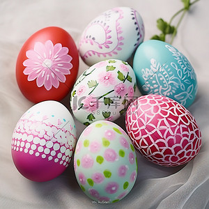 复活节彩蛋装饰创意，用鲜花和丝带制作漂亮的桌面