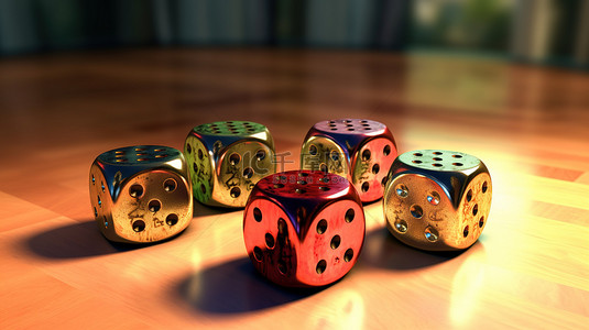 幸运骰子的六个幸运骰子的数字生成 3D 渲染