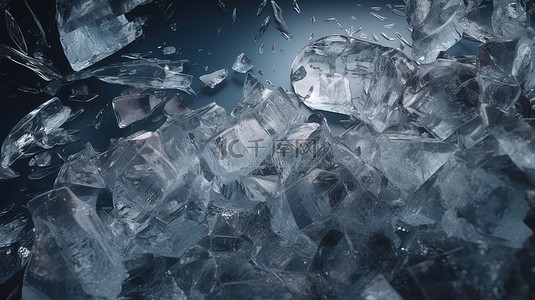 冰碎冰背景图片_4k 高分辨率风格化碎冰纹理壁纸的逼真 3D 渲染