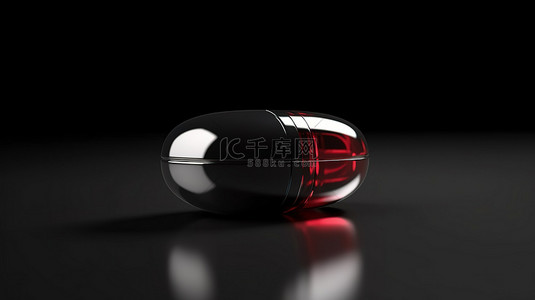 健康背景图片_3d 渲染的深色工作室背景上的单胶囊药丸