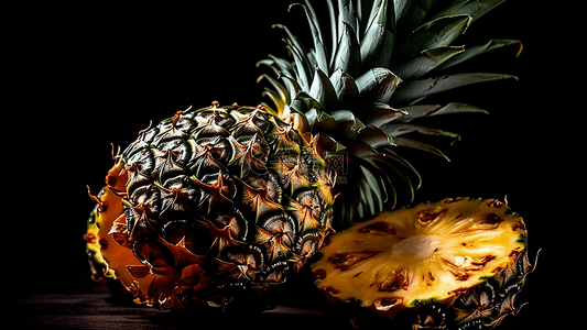 水果热带背景背景图片_水果菠萝背景