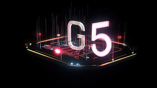 5g网站背景图片_带有 5g 网络服务图标的空白横幅的 3d 渲染