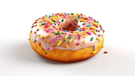 孤立的甜甜圈食品和饮料图标的 3d 渲染
