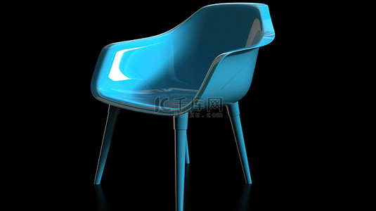 家具背景图片_以 3d 呈现的可爱的蓝色椅子