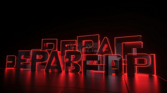 现代黑色星期五横幅，带有发光的红色霓虹灯字母 3d 广告渲染