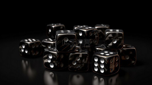 骰子背景图片_黑色背景 3d 骰子在普通骰子上呈现相反面共 7