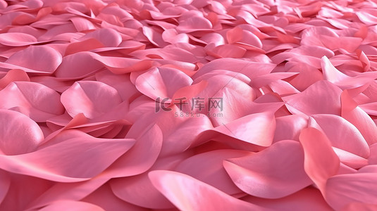 类似于粉红色玫瑰花瓣的倾斜背景的三维渲染