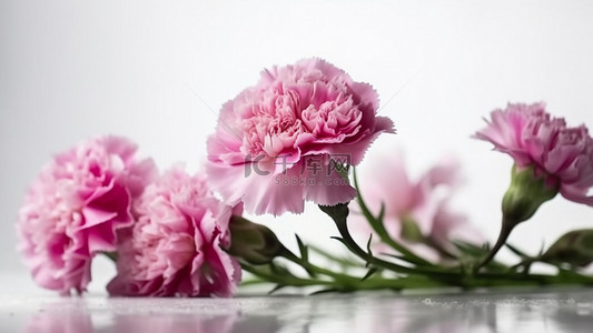 鲜花礼物背景背景图片_康乃馨母亲节鲜花美丽背景