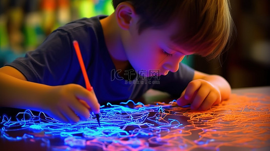 家庭学校儿童背景图片_年轻人借助 3D 笔进行创作