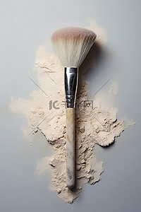 化妆刷背景图片_化妆刷位于白色背景上