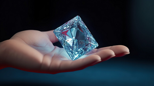 手卡背景图片_3D 渲染中手握钻石套装赌场卡的插图