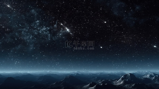 星夜背景图片_黑色星空背景的无限宇宙 3D 插图